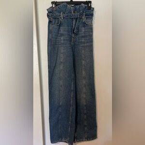 Zara Women's Blue High-Waisted wide leg Jeans Size 2